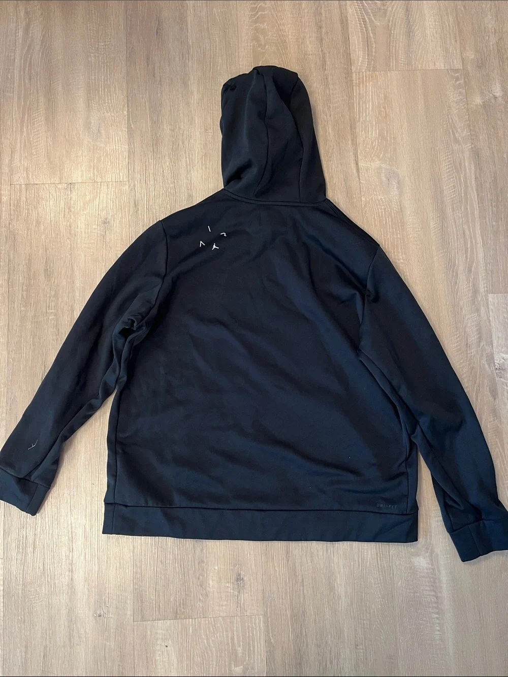 Jordan Black Hoodie with White Script Logo - Men's Zip-Up Style